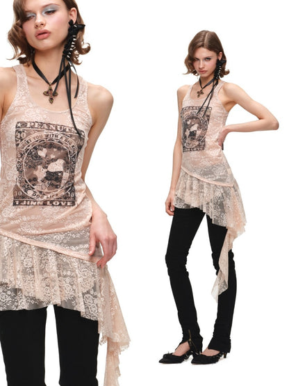 1JINN STUDIO × Snoopy Collaboration Lace Skirt Tank Dress【s0000017181】