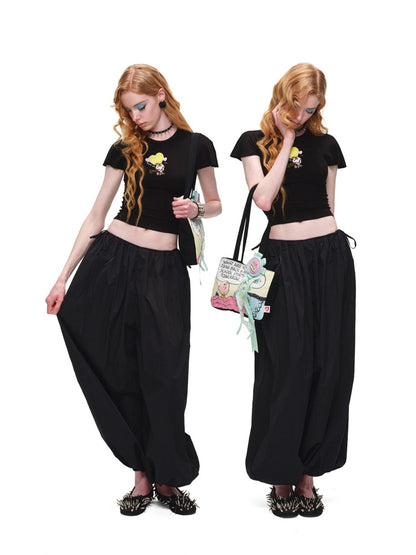 Thin Loose Leg-Shaping Balloon Pants【s0000017187】