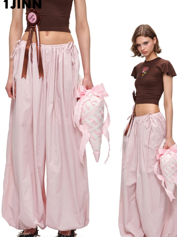 Thin Loose Leg-Shaping Balloon Pants【s0000017187】