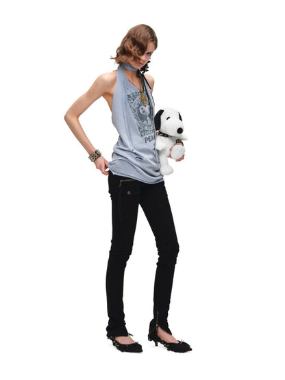 1JINN STUDIO × Snoopy Collaboration Washed Halter-Neck Backless Dress【s0000017188】