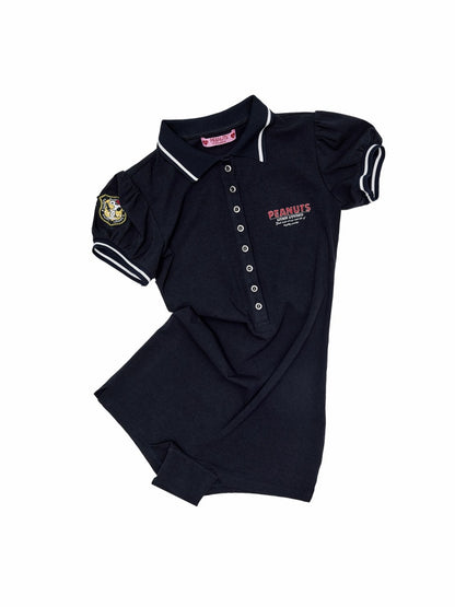 1JINN STUDIO × Snoopy Collaboration Navy-Style Polo Collar Dress【s0000017189】