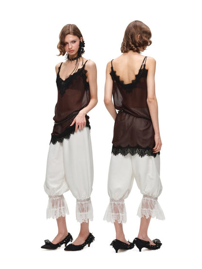 Deep V-Neck Chiffon Satin Layered Dress【s0000017192】