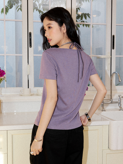 Cat Print Crew Neck Short-Sleeve T-Shirt【s0000017199】