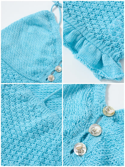 Sequin Ruffle Hollow Woolen Camisole【s0000017203】