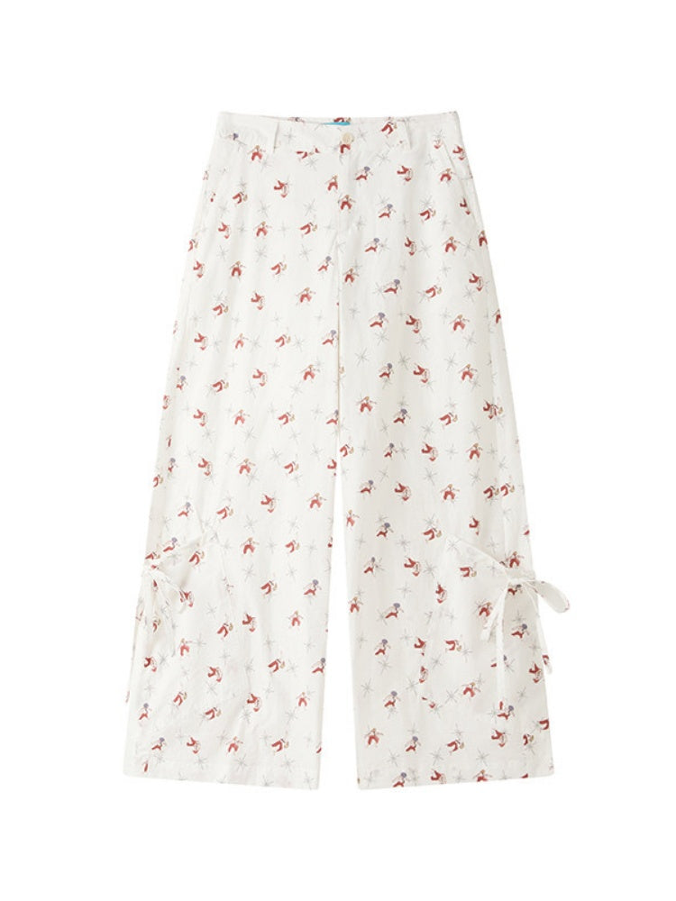 Relaxed Paratrooper Print Slightly Wide Leg Drawstring Pocket Pants【s0000017205】