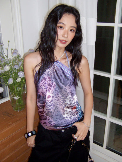 Vacation-Style Floral Full Print Satin Square Scarf【s0000017208】
