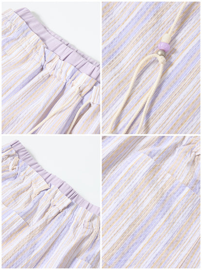 Elastic Waist Striped Straight-Leg Casual Pants【s0000017214】