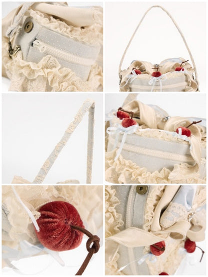Twin Cherry Mousse Heart-Shaped Bag【s0000017220】