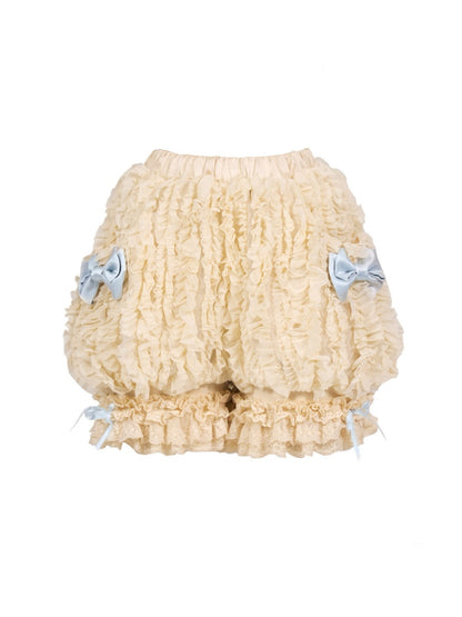 Vintage Doll Cream Baby Blue Ribbon Pumpkin Pants【s0000017221】
