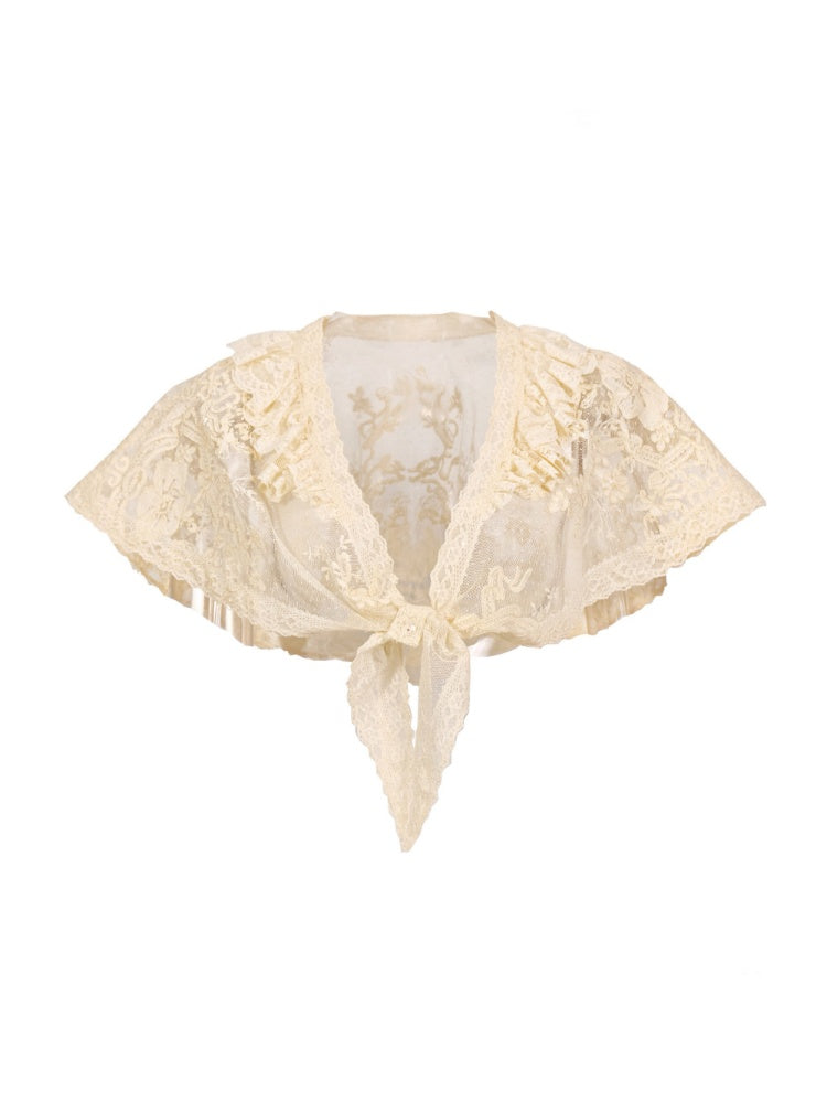 Retro Doll Style Cream Beige Lace Shawl【s0000017222】