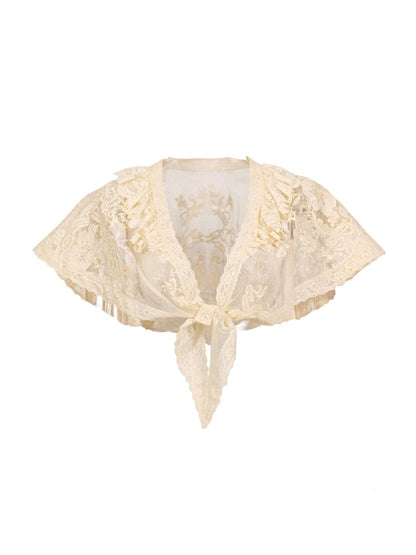 Retro Doll Style Cream Beige Lace Shawl【s0000017222】