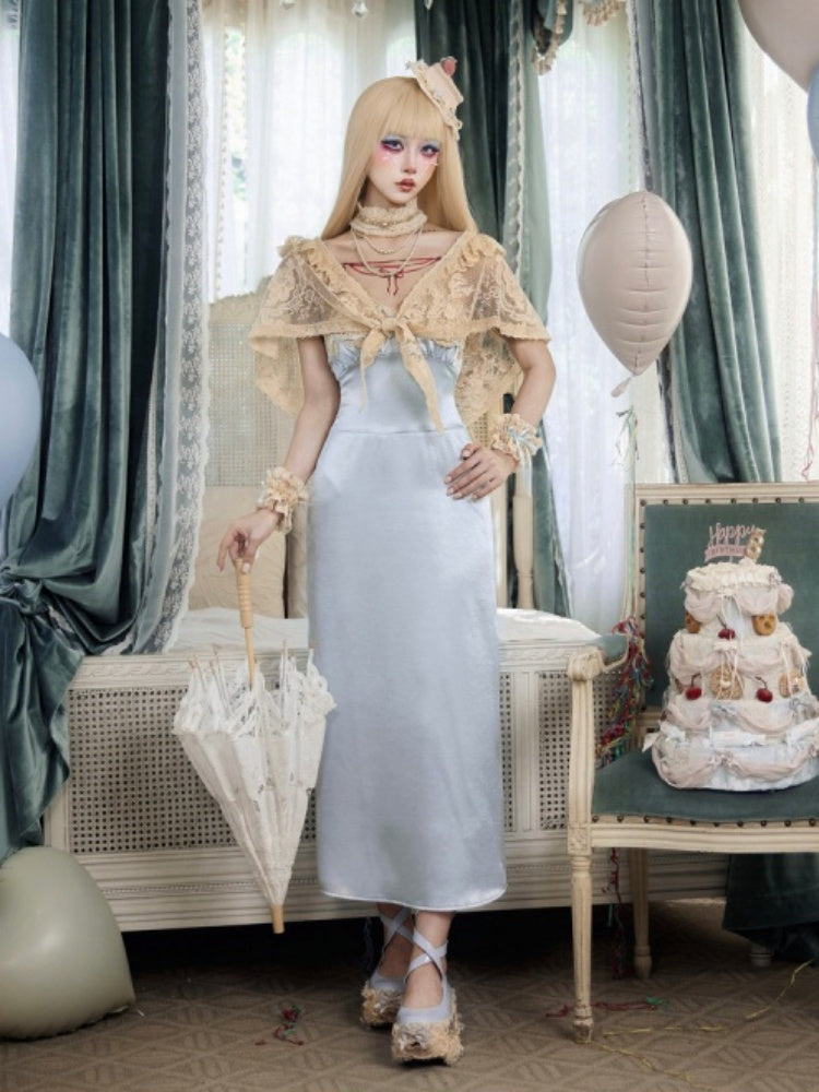 Retro Doll Style Cream Beige Lace Shawl【s0000017222】