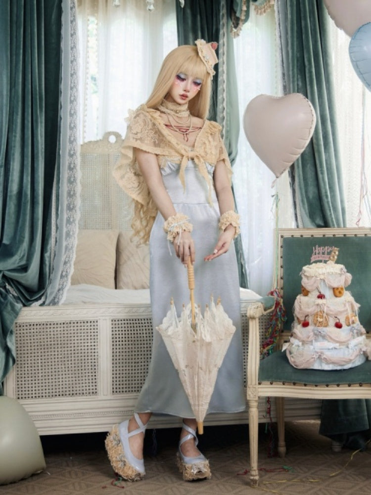 Retro Doll Style Cream Beige Lace Shawl【s0000017222】