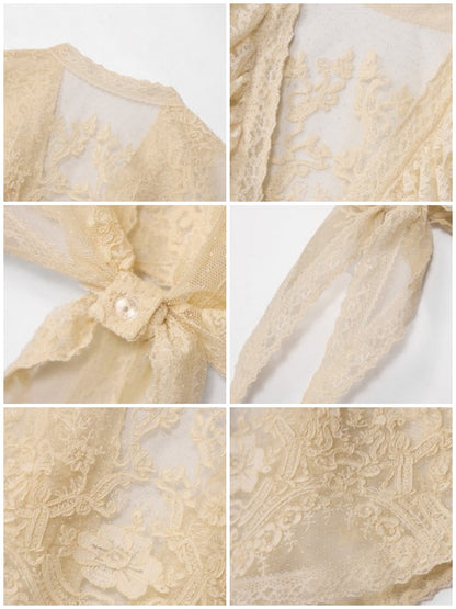Retro Doll Style Cream Beige Lace Shawl【s0000017222】
