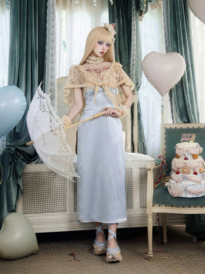 Retro Doll Style Cream Beige Lace Shawl【s0000017222】