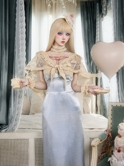 Retro Doll Style Cream Beige Lace Shawl【s0000017222】
