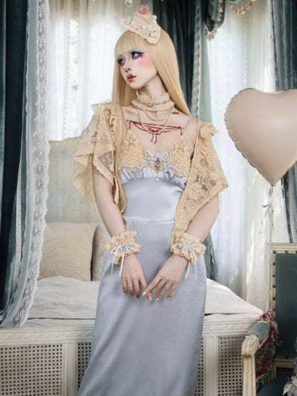 Retro Doll Style Cream Beige Lace Shawl【s0000017222】