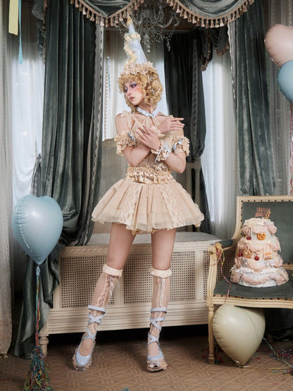 French Rococo Style Elastic Waist Lace Skirt Pants【s0000017223】