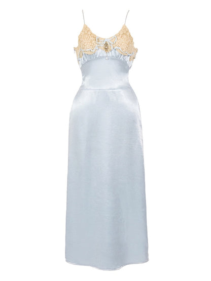 French Rococo Style Bow Satin Slip Dress【s0000017225】