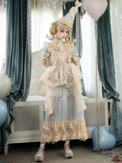Vintage-Style Sheer Lace Dress【s0000017227】