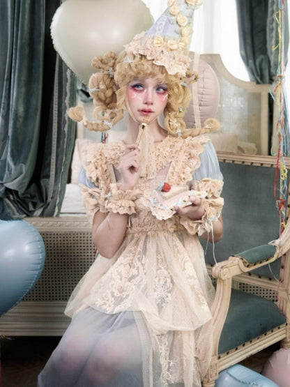 Vintage-Style Sheer Lace Dress【s0000017227】