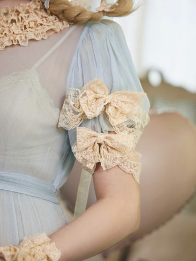 Vintage-Style Sheer Lace Dress【s0000017227】