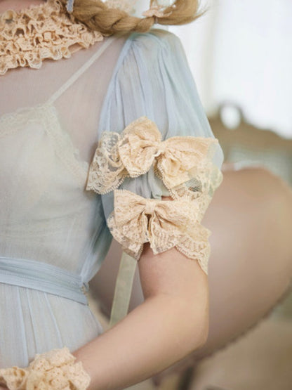 Vintage-Style Sheer Lace Dress【s0000017227】