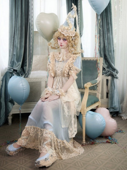 Vintage-Style Sheer Lace Dress【s0000017227】
