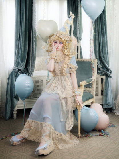 Vintage-Style Sheer Lace Dress【s0000017227】