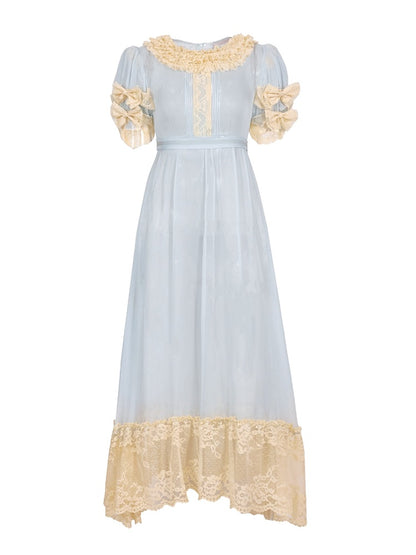 Vintage-Style Sheer Lace Dress【s0000017227】