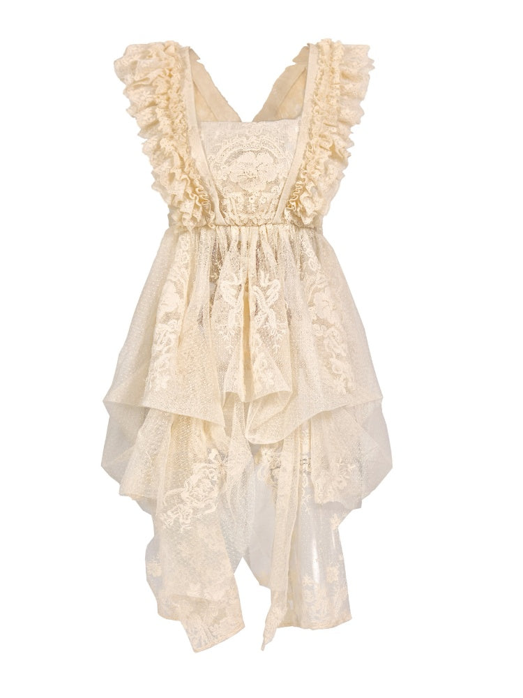 Faret Antique Cream Lace Apron【s0000017228】