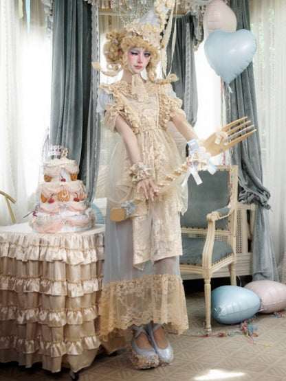 Faret Antique Cream Lace Apron【s0000017228】