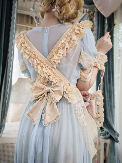 Faret Antique Cream Lace Apron【s0000017228】