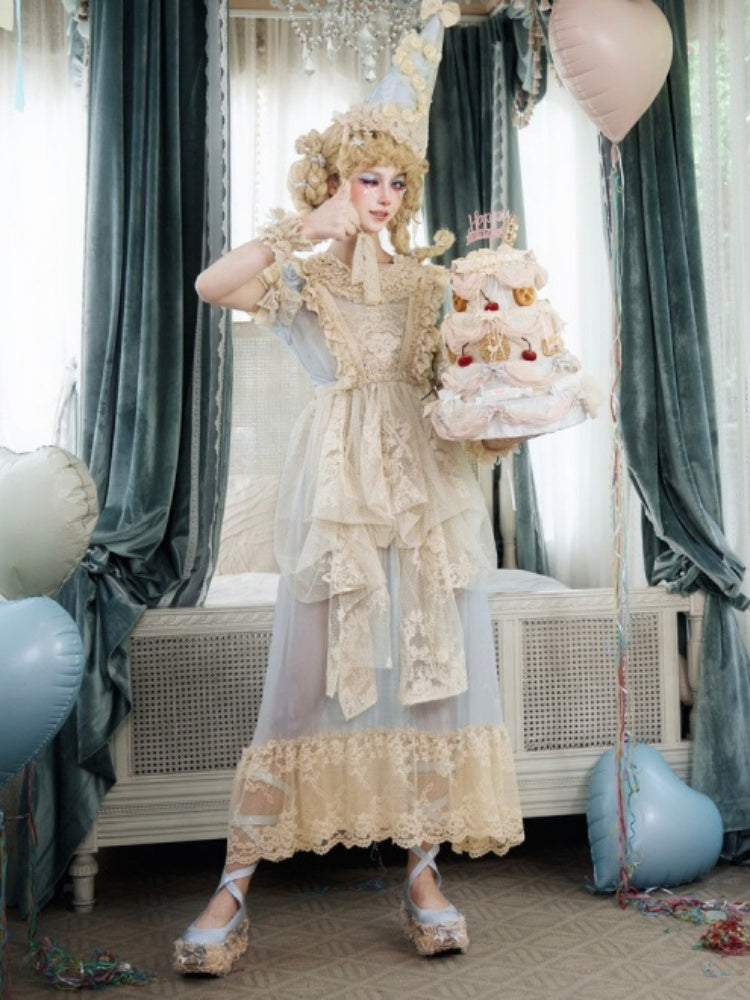 Faret Antique Cream Lace Apron【s0000017228】