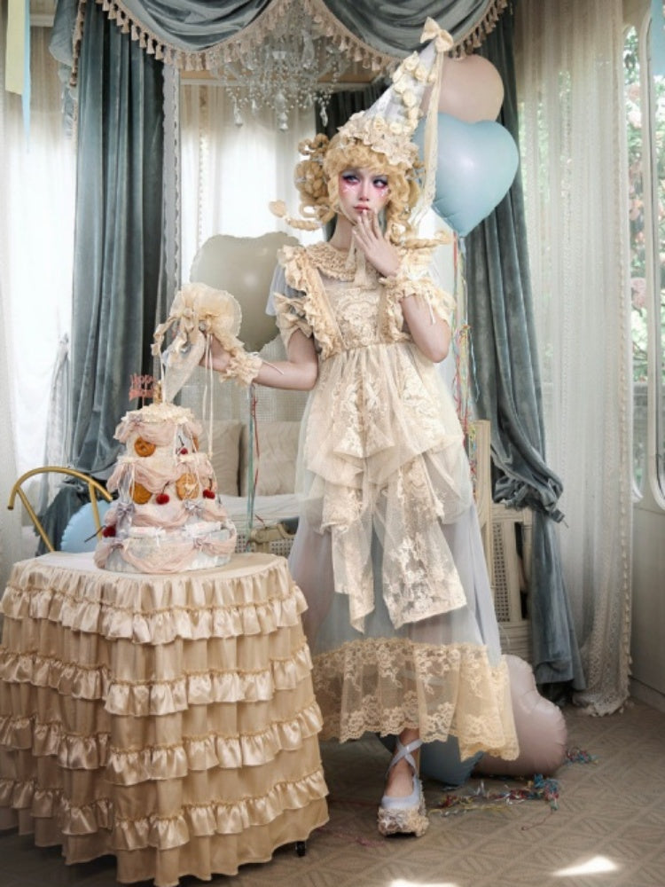 Faret Antique Cream Lace Apron【s0000017228】