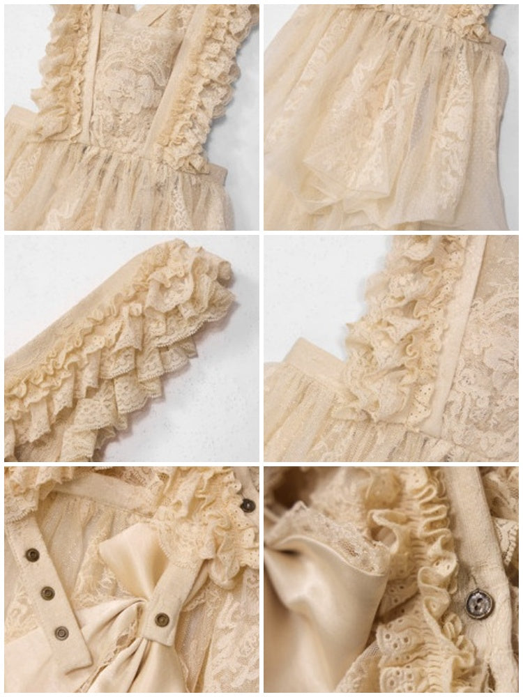 Faret Antique Cream Lace Apron【s0000017228】