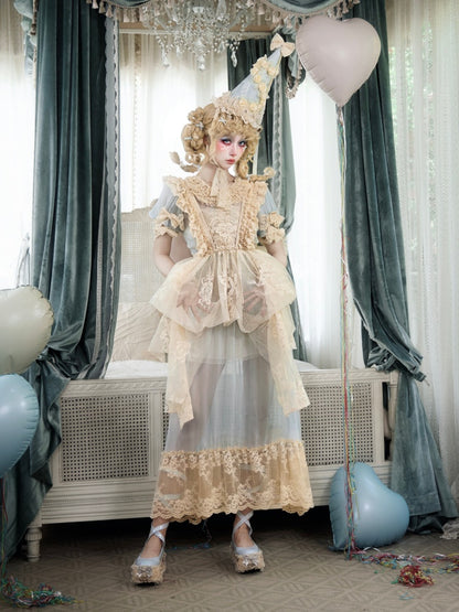 Faret Antique Cream Lace Apron【s0000017228】