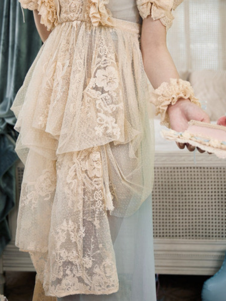 Faret Antique Cream Lace Apron【s0000017228】
