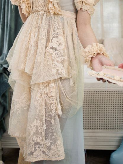 Faret Antique Cream Lace Apron【s0000017228】