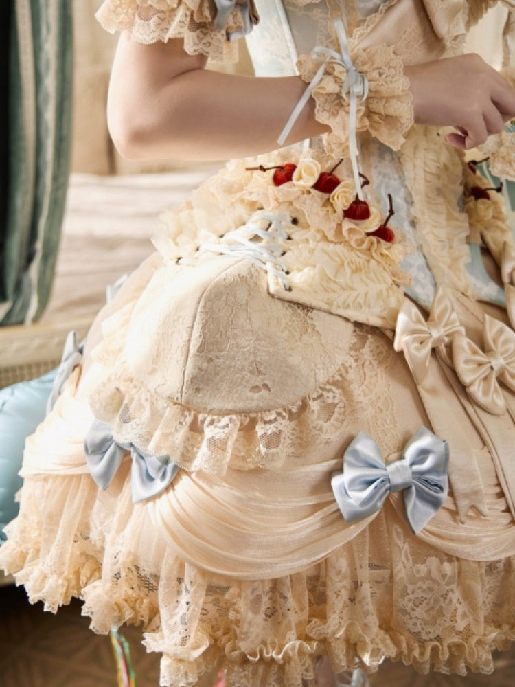 Lace Milky Blue Bow Skirt【s0000017229】