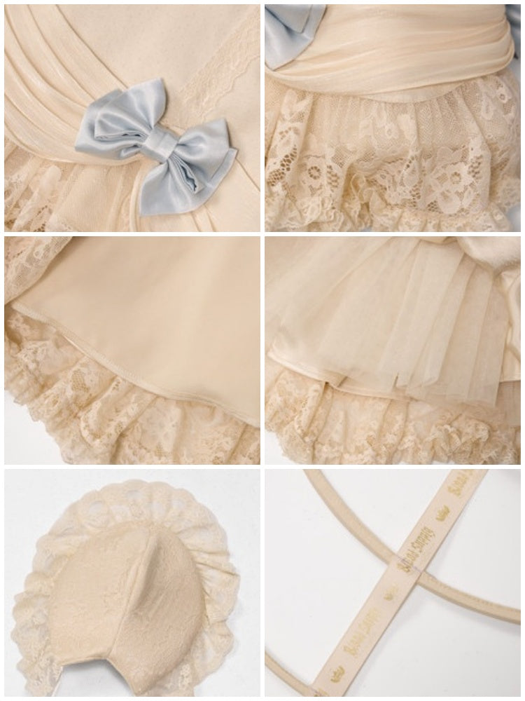 Lace Milky Blue Bow Skirt【s0000017229】