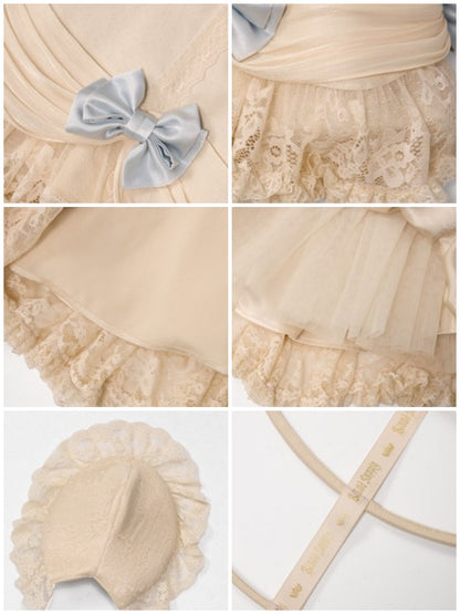 Lace Milky Blue Bow Skirt【s0000017229】