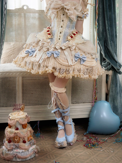 Lace Milky Blue Bow Skirt【s0000017229】