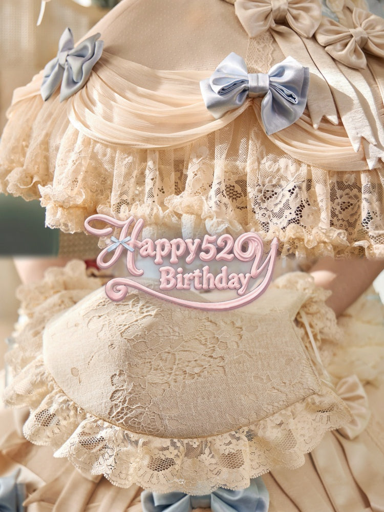 Lace Milky Blue Bow Skirt【s0000017229】