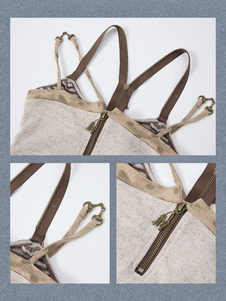 Vintage Waist-Cinching Faux Layered Camisole【s0000017317】