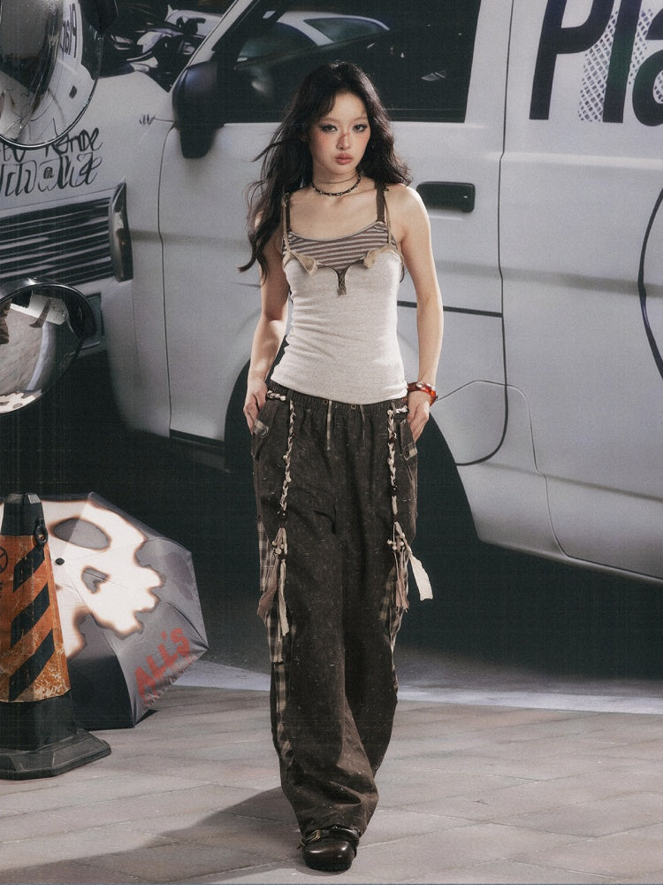 Vintage Waist-Cinching Faux Layered Camisole【s0000017317】