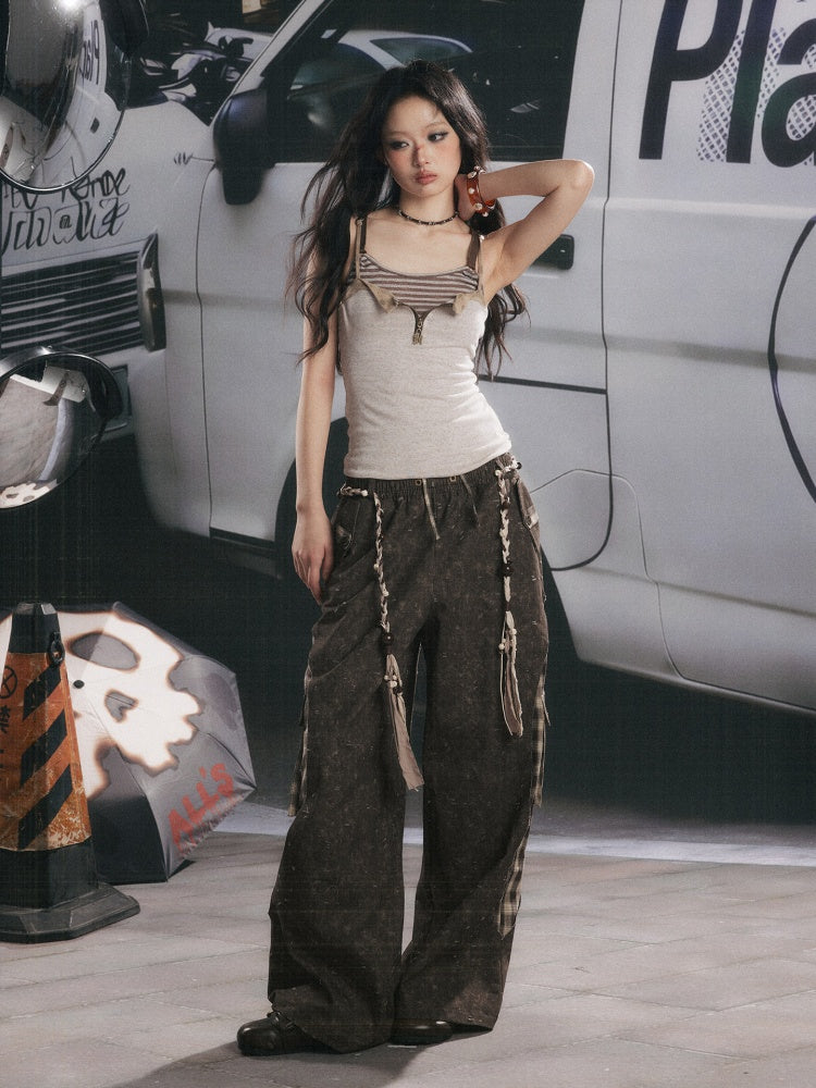 Vintage Waist-Cinching Faux Layered Camisole【s0000017317】