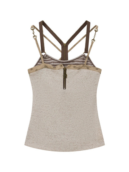 Vintage Waist-Cinching Faux Layered Camisole【s0000017317】