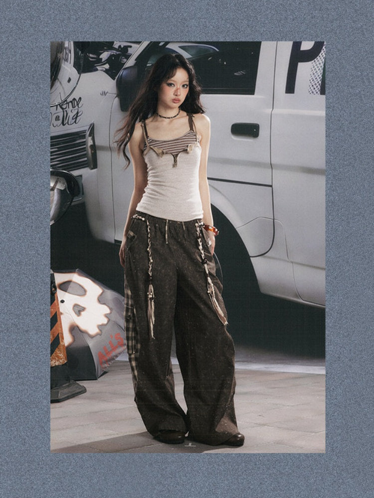 Vintage Waist-Cinching Faux Layered Camisole【s0000017317】
