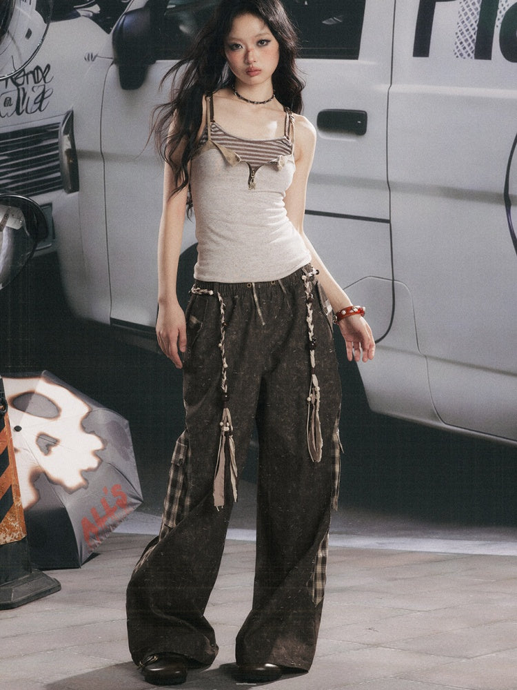 Vintage Waist-Cinching Faux Layered Camisole【s0000017317】